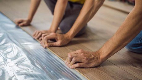 Vinyl sheet flooring installed in a modern interior space