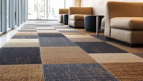 Commercial carpet tiles installed in a Melbourne office workspace